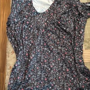 Floral Black and Red Women's Top